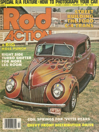 ROD ACTION 1979 FEB - REAR COILS 4 VETTE, C-4 BUILD, CHEVY FRONT DISTRIBUTOR